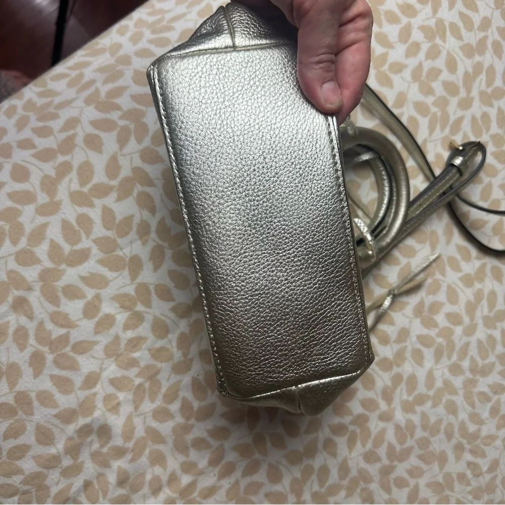 Rebecca Minkoff Metallic‎ Gold 100%Leather Tassel Accent Detail MiniCross Bag - Picture 9 of 13